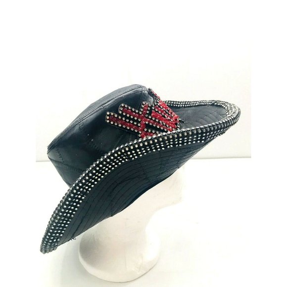 Nebraska Corn Huskers Genuine Leather Black Patched Cowboy Hat Size XL main image 6